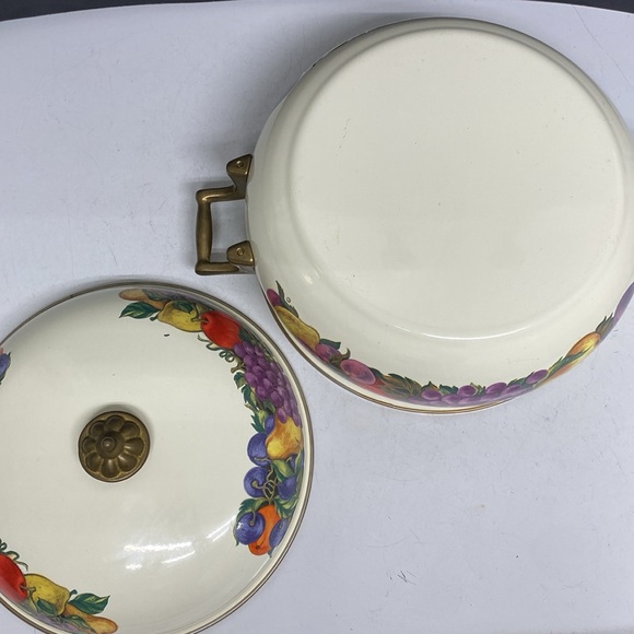 Fissler Asta Lincoware Casserole Dish Cornucopia Fruit Enamelware Dutch Oven - Picture 15 of 17